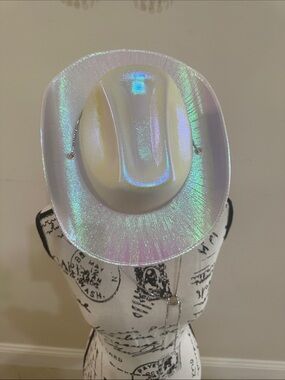 Iridescent White Cowboy Hat - Women's Fashion Hat